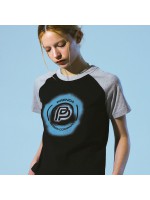 韓國PRENDA - SPRAY LOGO COMBINATION RAGLAN TEE BLACK